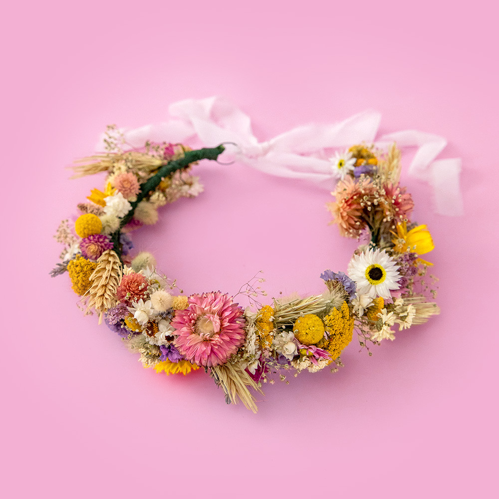Wildflower boho dried flower crown. Luxury preserved flower crown. Everlasting rustic boho floral headpiece for weddings, brides, bridesmaids and even festivals. Handmade headband