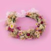 Pink Dried Flower Crown. Boho rustic floral headband.