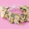 Neutral White dried flower crown. Luxury preserved flower crown. Everlasting rustic boho floral headpiece for weddings, brides, bridesmaids and even festivals. Handmade headband