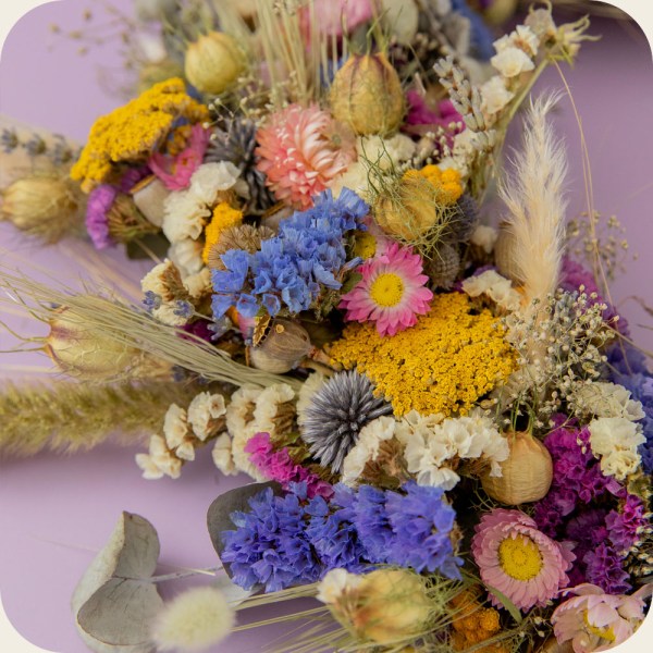 dried flower wreath Colourful Spring Wildflower Dried Flower Wreath