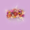 Pink Dried Flower Hair Comb Dried pink flower hair comb. Bridal hair comb blush. Bridesmaid pink hairpiece. Preserved floral comb. rose gold blush finish. handmade hairpiece. updo hair comb. boho bridal accessory