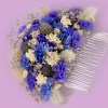 White and Blue dried flower hair comb White and Blue dried flower hair comb. Beautiful luxury wedding blue hair piece. Hair accessory for brides and bridesmaids