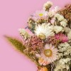 Dried Flower Bridesmaid Bouquet Dried Bridesmaid Bouquet. Bridesmaid and maid of honour bouquet with preserved white and neutral dried flowers and soft light-pink accents, tied with a gorgeous ivory ribbon