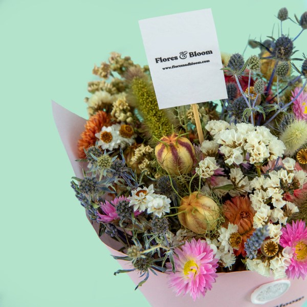 Blush Dried Flower Bouquet Pastel blush dried flower bouquet featuring preserved white, pink, blue, green and orange flowers and grasses, perfect for boho weddings, bridesmaid bouquets, bridal portraits and keepsake bouquets