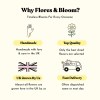 Flores & Bloom brand graphic showing four icons for top quality, handmade craftsmanship, fast delivery and UK-grown flowers, with the heading 'Why Flores & Bloom?'